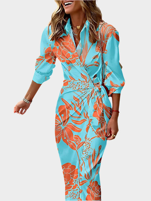 Robe midi avec motif rayé