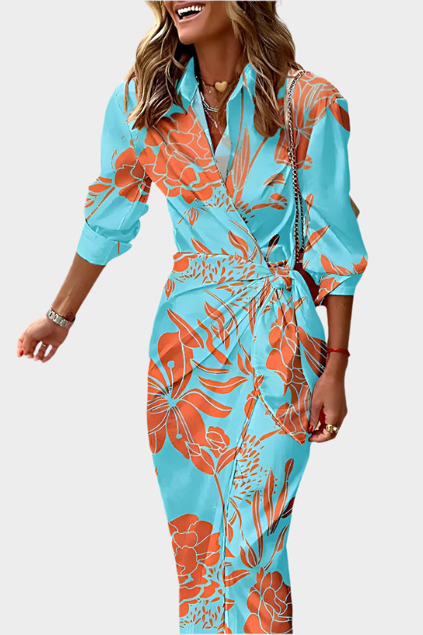 Robe midi avec motif rayé