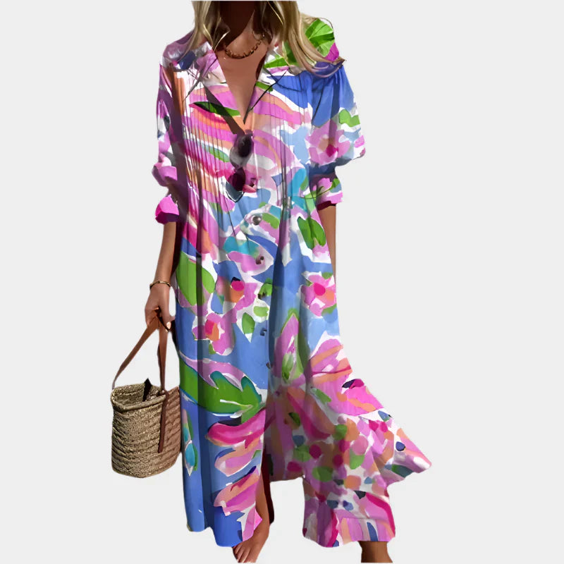 Robe bohème aérienne avec manches bouffantes