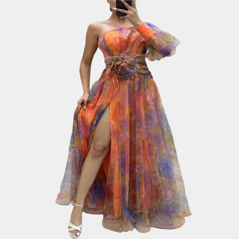 Robe Mini Sexy avec Motif Irrégulier et Design Dos Nu