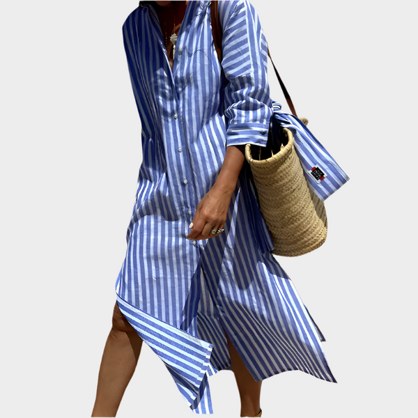 Robe midi rayée