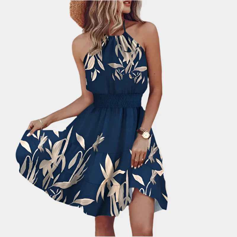 Robe Mini Sexy avec Motif Irrégulier et Design Dos Nu