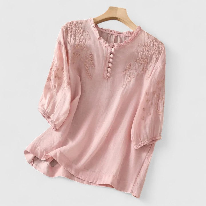 Vasilene | Blouse élégante à boutons sur le devant