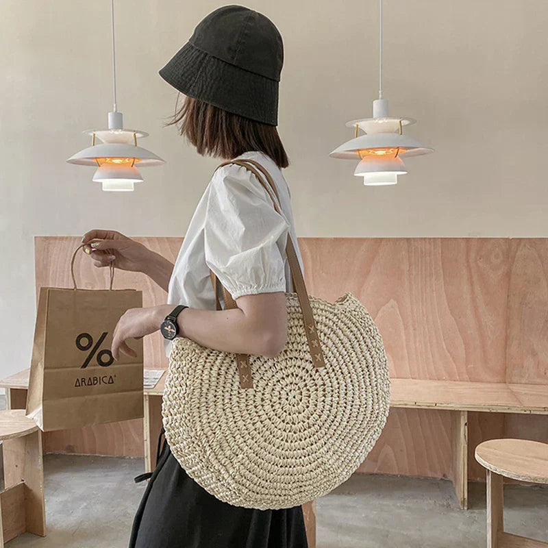 Hannah™ - Sac à main multifonctionnel en paille