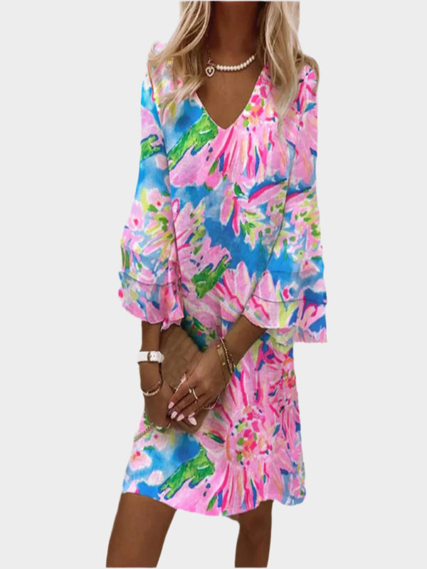 Robe midi rétro avec manches confortables