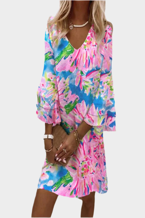 Robe midi rétro avec manches confortables