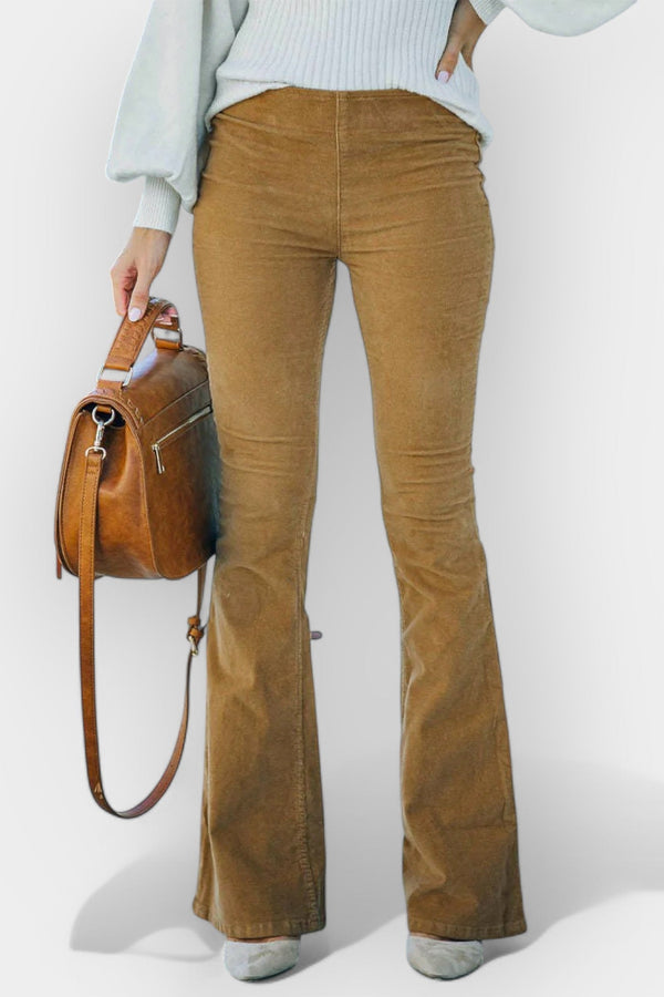 Pantalon taille haute à jambes larges