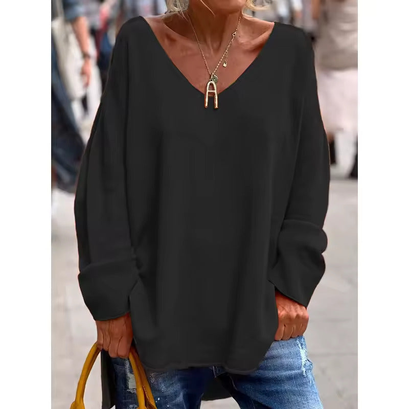 NORA - blouse décontractée chic à col en V