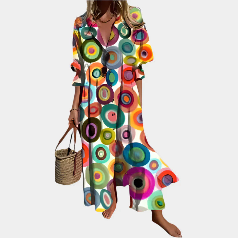 Robe bohème aérienne avec manches bouffantes