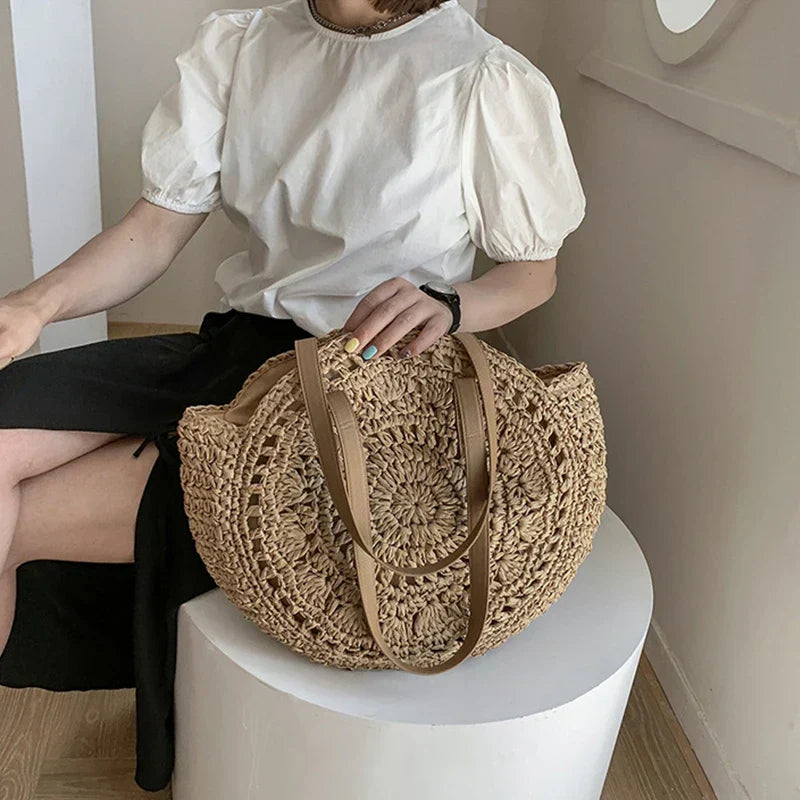 Hannah™ - Sac à main multifonctionnel en paille