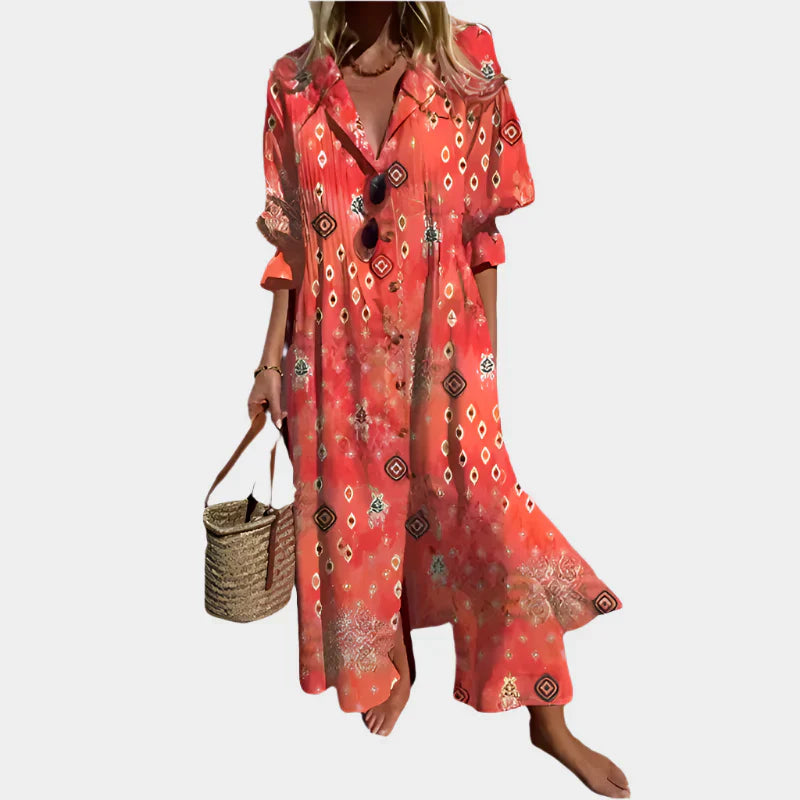 Robe bohème aérienne avec manches bouffantes