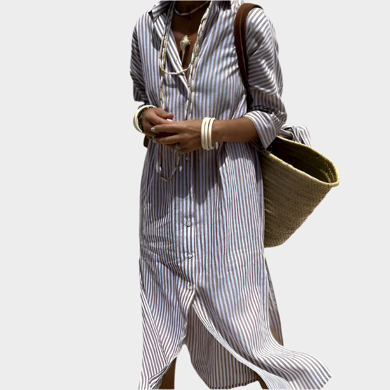 Robe midi rayée