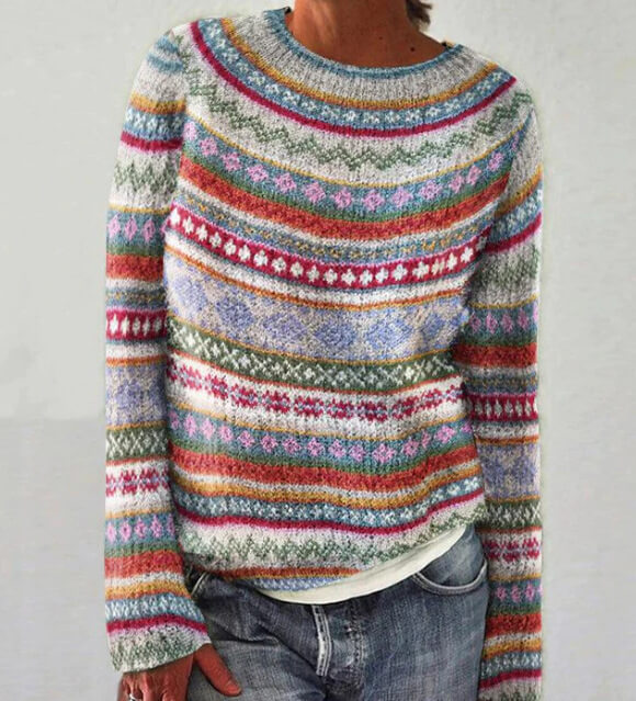 Soley - Pull multicolore à col roulé