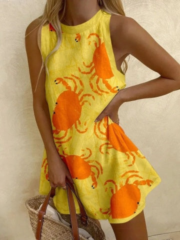 Orvienne™ | Mini robe avec imprimé crabe