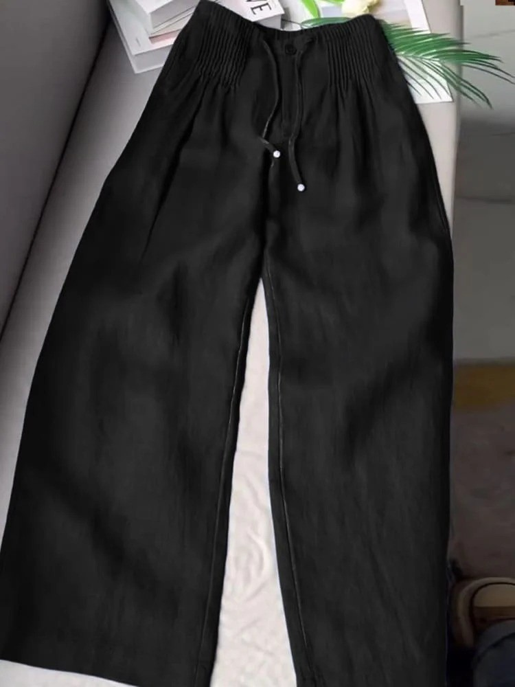 AMELINA – PANTALON CONFORT EN LIN PLISSÉ