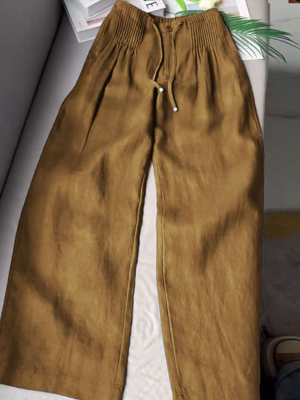 AMELINA – PANTALON CONFORT EN LIN PLISSÉ