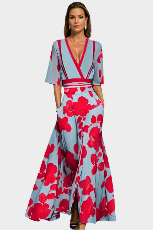 Robe rayée décontractée avec poches