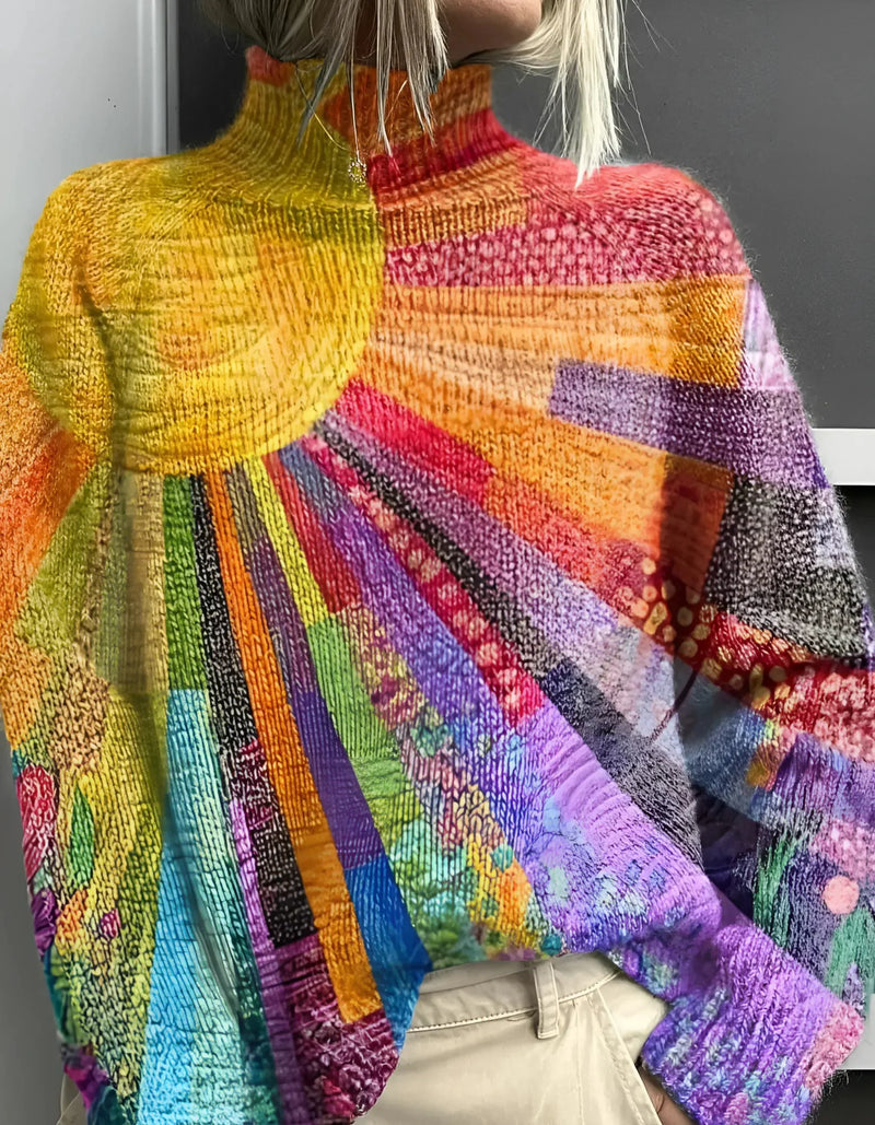 Fana | Pull à col roulé vibrant et coloré