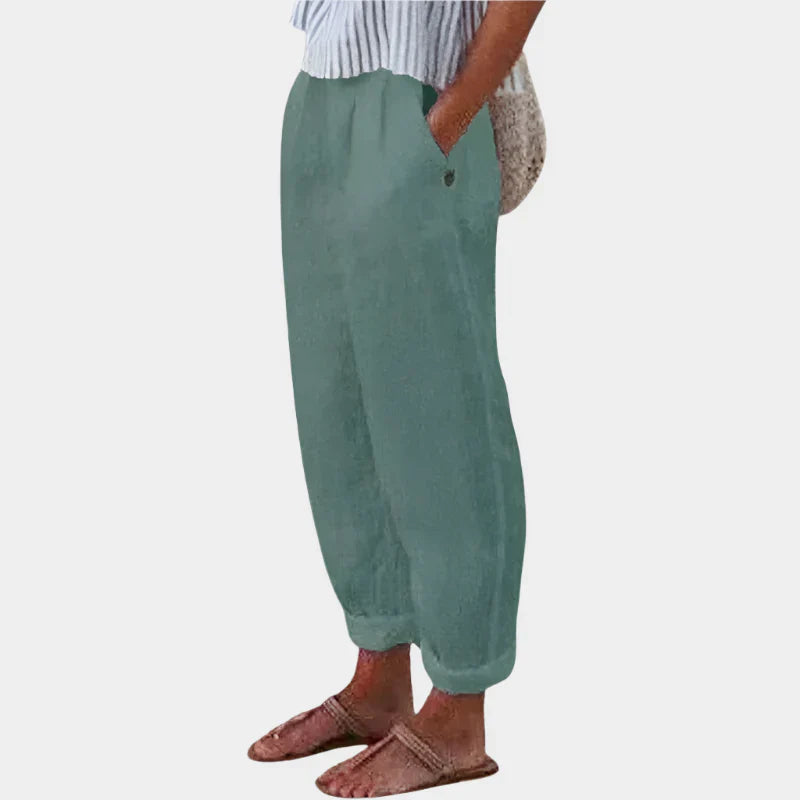Pantalon en lin confortable avec poches