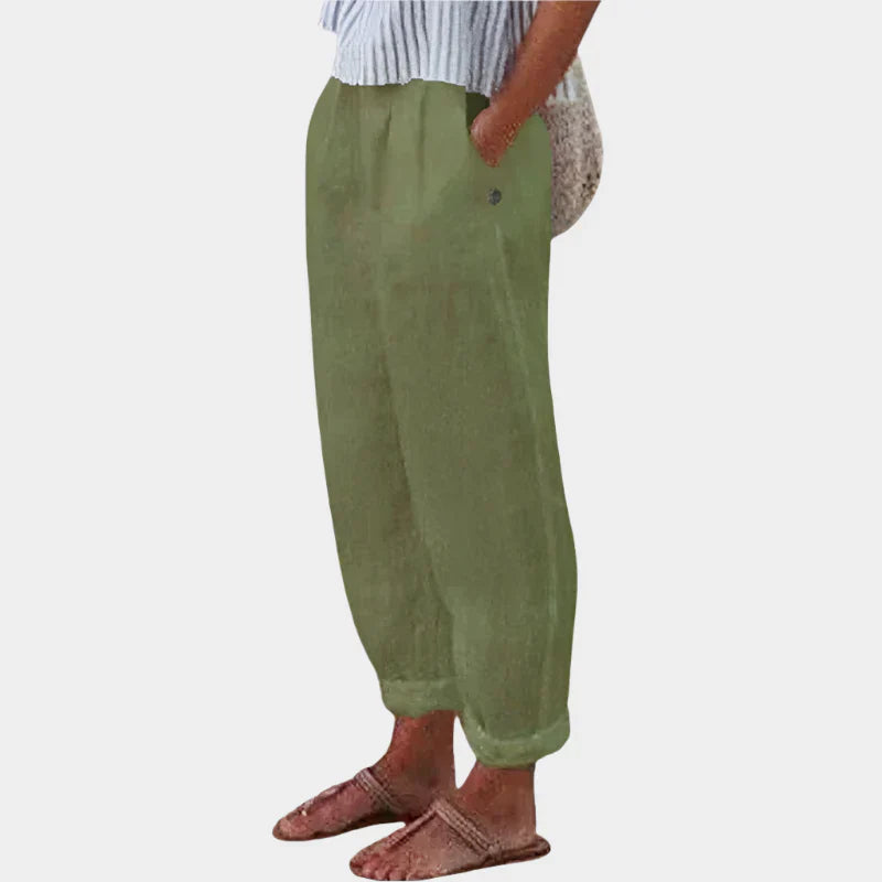 Pantalon en lin confortable avec poches