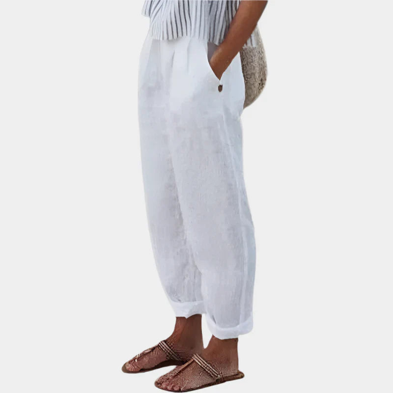 Pantalon en lin confortable avec poches