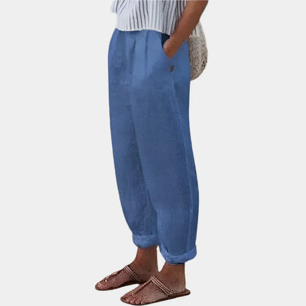 Pantalon en lin confortable avec poches