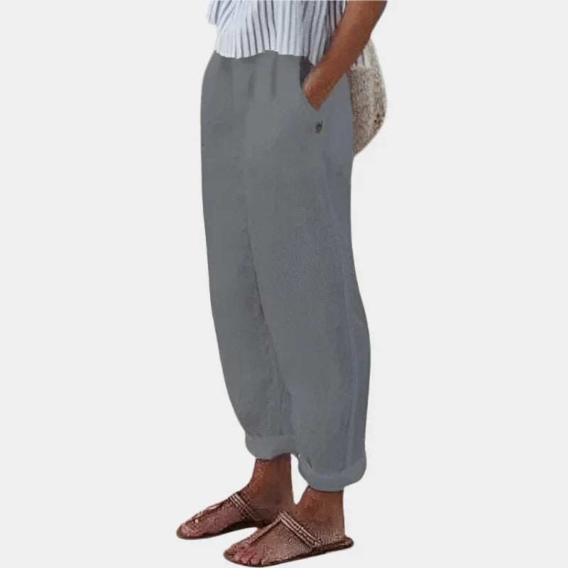 Pantalon en lin confortable avec poches