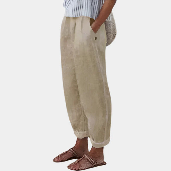 Pantalon en lin confortable avec poches