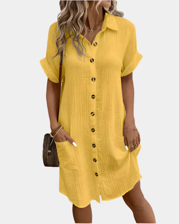 Robe en coton et lin pour femmes