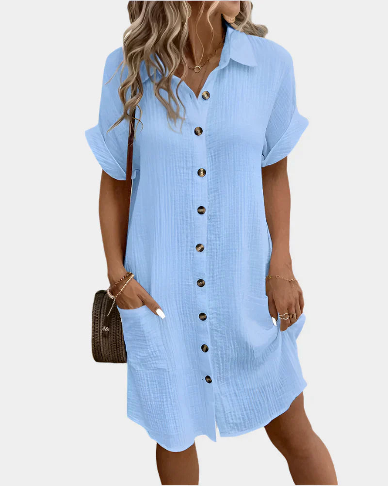 Robe en coton et lin pour femmes