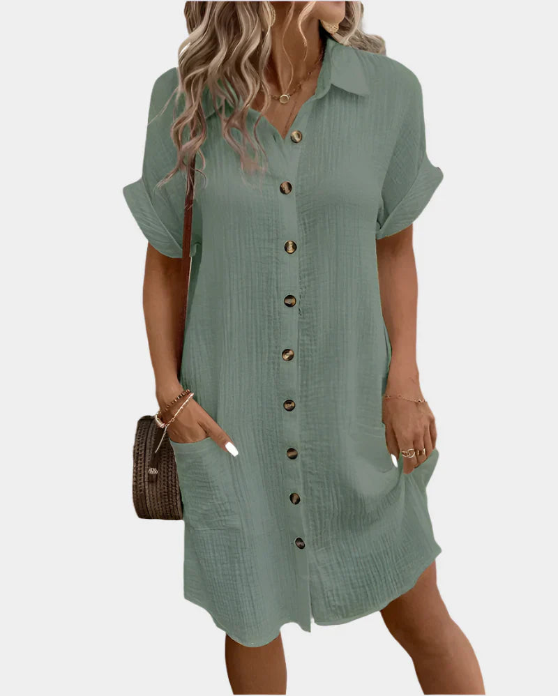 Robe en coton et lin pour femmes