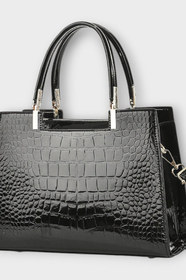Olivia - Sac à main brillant à motif crocodile