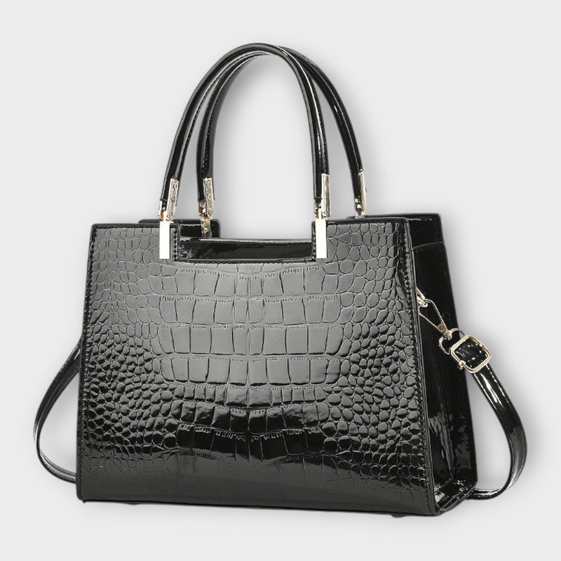Olivia - Sac à main brillant à motif crocodile