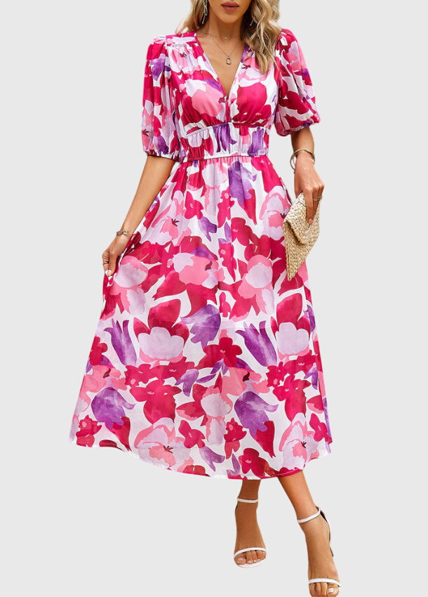 Merlin™ | Robe midi florale flatteuse