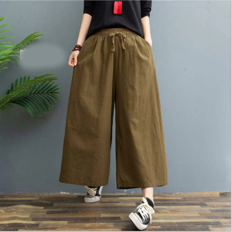 AMELINA – PANTALON CONFORT EN LIN PLISSÉ