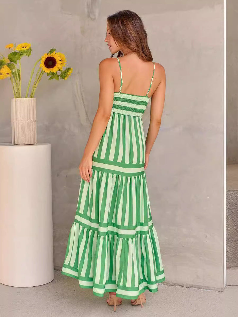 Robe Maxi Ambiance Côtière – Confort & Couleur en Un