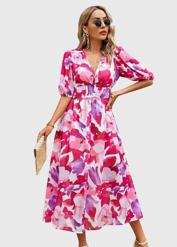 Merlin™ | Robe midi florale flatteuse