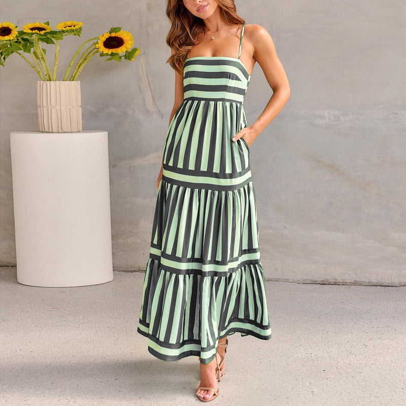 Robe Maxi Ambiance Côtière – Confort & Couleur en Un