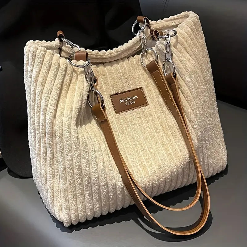 Layla™ - Sac fourre-tout élégant en velours côtelé