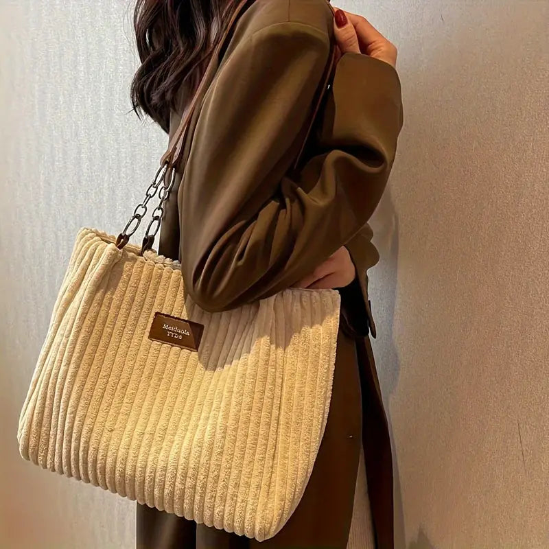Layla™ - Sac fourre-tout élégant en velours côtelé