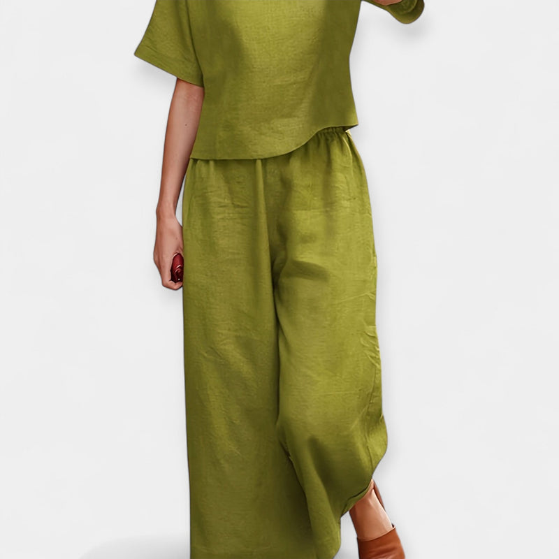 Ensemble pantalon léger avec haut à manches courtes