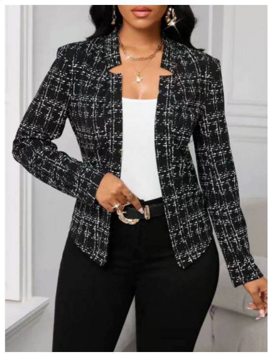 Ellie™ - Blazer à carreaux chic