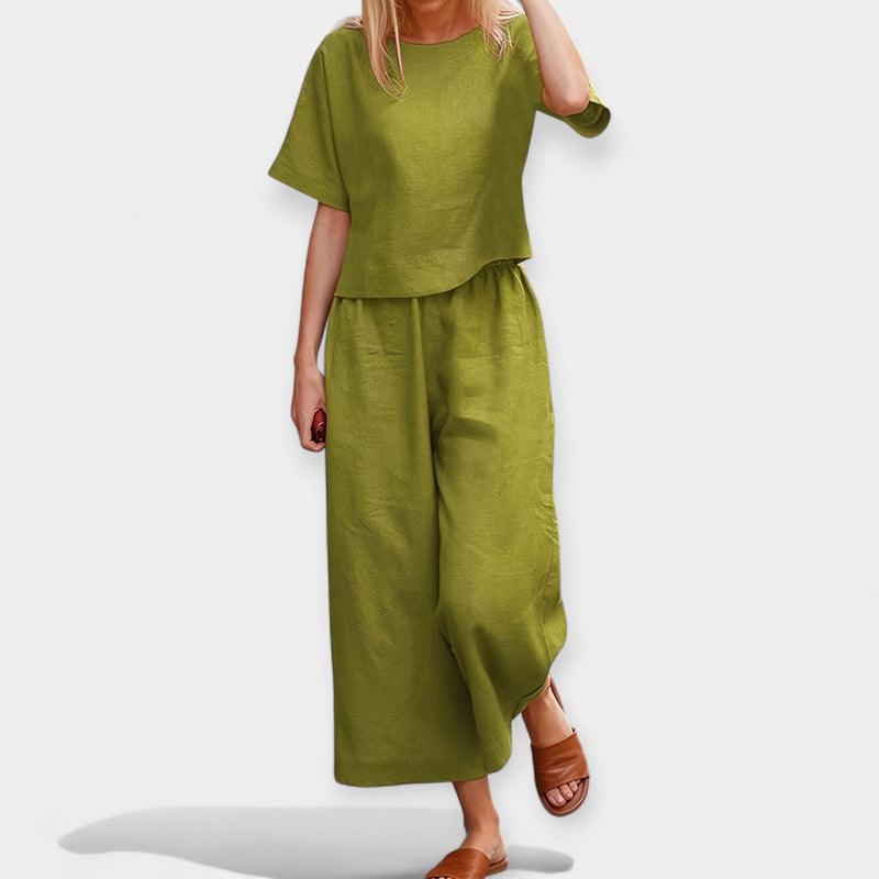 Ensemble pantalon léger avec haut à manches courtes