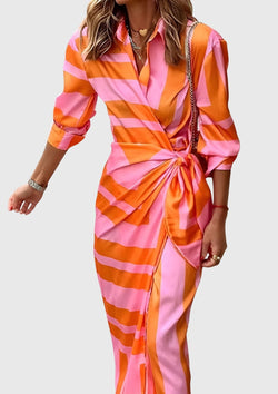 Everly™ | Robe portefeuille élégante avec imprimé