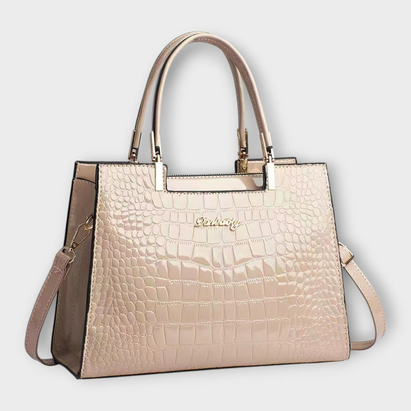 Olivia - Sac à main brillant à motif crocodile