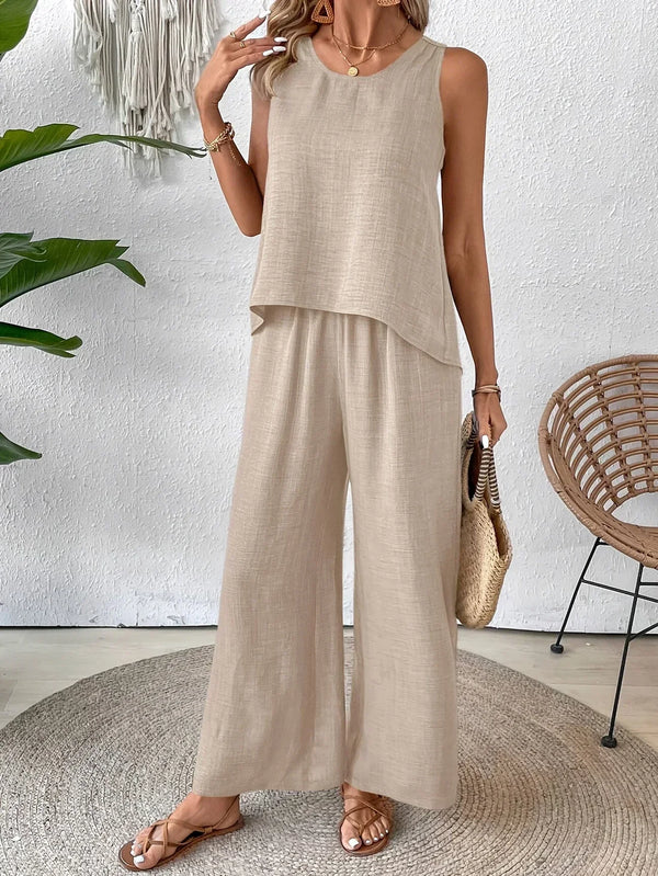 ELOWEN – ENSEMBLE DÉBARDEUR ET PANTALON CHIC POUR TOUTE LA JOURNÉE