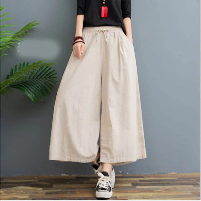 AMELINA – PANTALON CONFORT EN LIN PLISSÉ