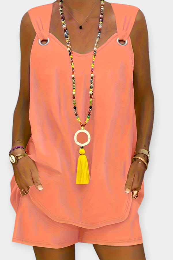 Ensemble blouse sans manches et short