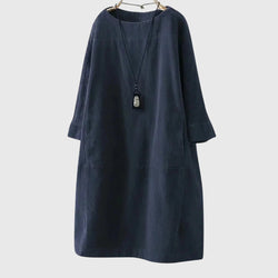 Grace | Robe midi décontractée en velours côtelé