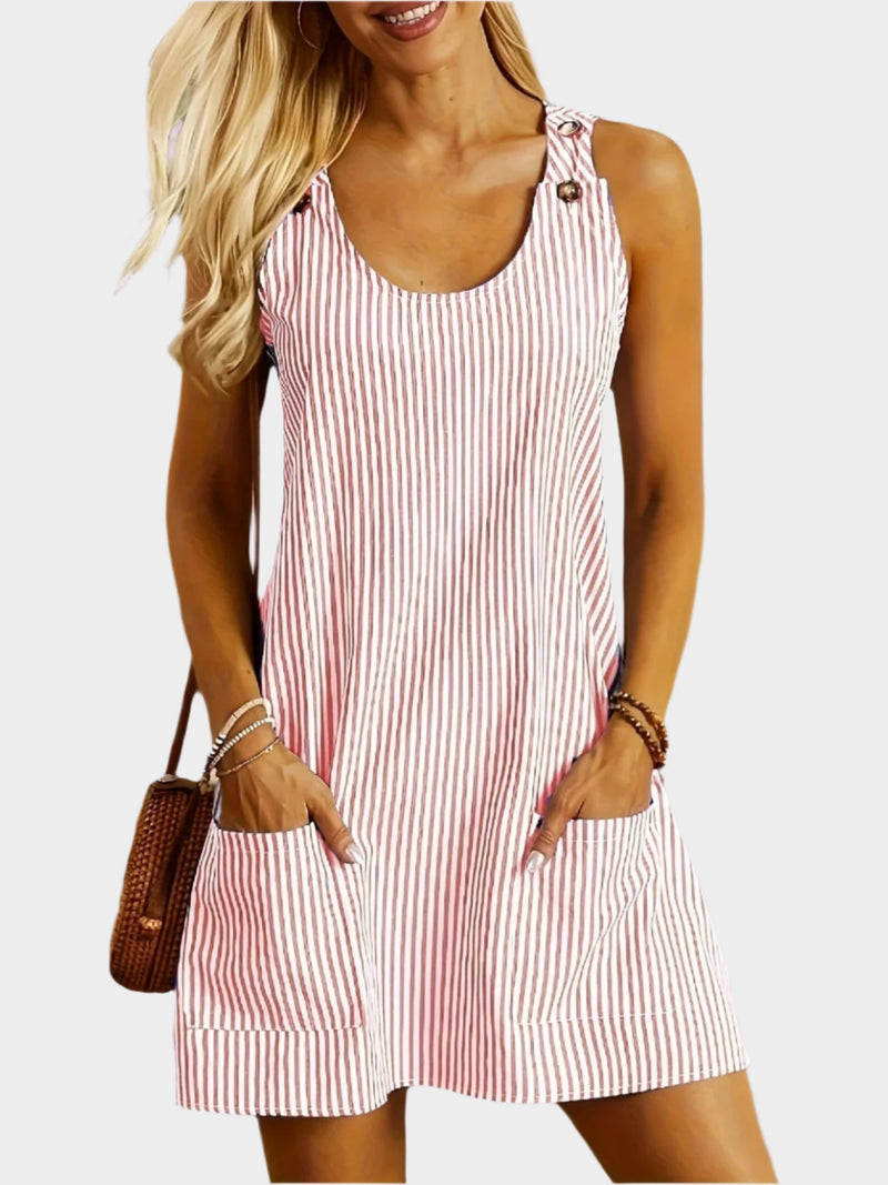Robe sans manches rayée